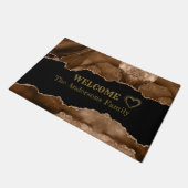 Modern Elegant Goud en Bruine Agaat Welkom Deurmat (Schuin)