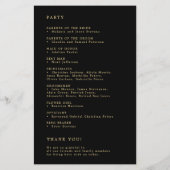 Modern elegant goud en zwart trouwprogramma flyer (Achterkant)