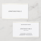 Modern Elegant Goud Gestreept Eenvoudig Profession Visitekaartje (Voorkant / Achterkant)