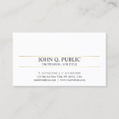 Modern Elegant Goud Gestreept Minimalistisch Vlak Visitekaartje (Voorkant)