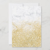 Modern elegant goud glitter wit marmer bruiloft kaart (Achterkant)