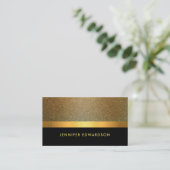 Modern Elegant goud glitter zwart professional Visitekaartje (Staand voorkant)