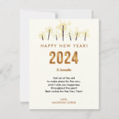 Modern & Elegant Goud Laten we Nieuwjaar vieren Feestdagenkaart (Voorkant)