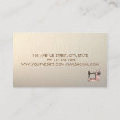 Modern Elegant Goud Lijst, Confetti naaimachine Visitekaartje (Achterkant)