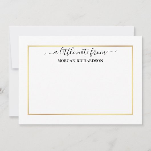 Modern Elegant Goud Lijst - Kies maat - Notitiekaartje (Voorkant)