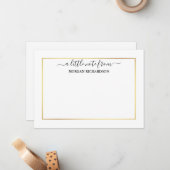 Modern Elegant Goud Lijst - Kies maat - Notitiekaartje (Voorkant / Achterkant in situ)