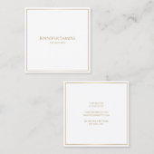 Modern Elegant Goud Lijst Tekst Wit Sjabloon Vierkante Visitekaartje (Voorkant / Achterkant)