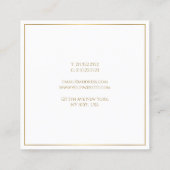 Modern Elegant Goud Lijst Tekst Wit Sjabloon Vierkante Visitekaartje (Achterkant)