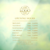 Modern Elegant Goud | Logo Openingsuren Bedrijf Raamsticker (Vel 3)