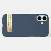 Modern Elegant Goud Marine Blauw Faux geborsteld m Case-Mate iPhone Case (Achterkant (horizontaal))