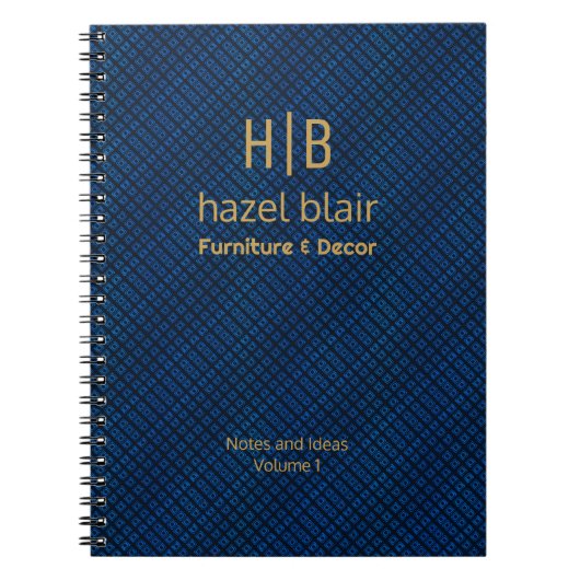 Modern Elegant Goud Monogram Marine Blauw Vierkant Notitieboek (Voorkant)