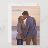 Modern Elegant Goud Script Hart Foto Bruiloft Kaart (Achterkant)