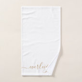 Modern Elegant Goud Script Naam Wit Bad Handdoek (Handdoek)
