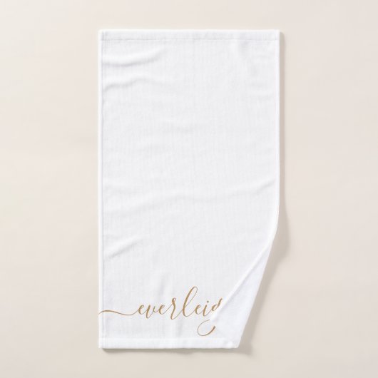 Modern Elegant Goud Script Naam Wit Bad Handdoek (Handdoek)