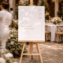 Modern Elegant Goud Script & Wit Omtrek Bruiloft