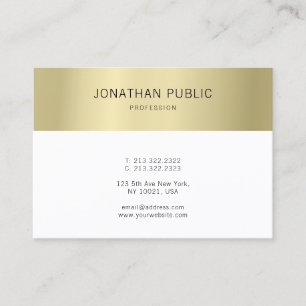 Modern Elegant Goud Wit Eenvoudig Professioneel Visitekaartje
