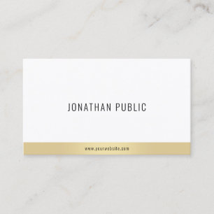 Modern Elegant Goud Wit Eenvoudig Professioneel Visitekaartje