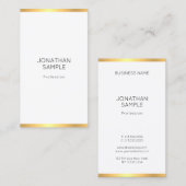 Modern Elegant Goud Wit Eenvoudig Professioneel Visitekaartje (Voorkant / Achterkant)