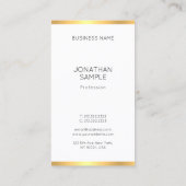 Modern Elegant Goud Wit Eenvoudig Professioneel Visitekaartje (Achterkant)
