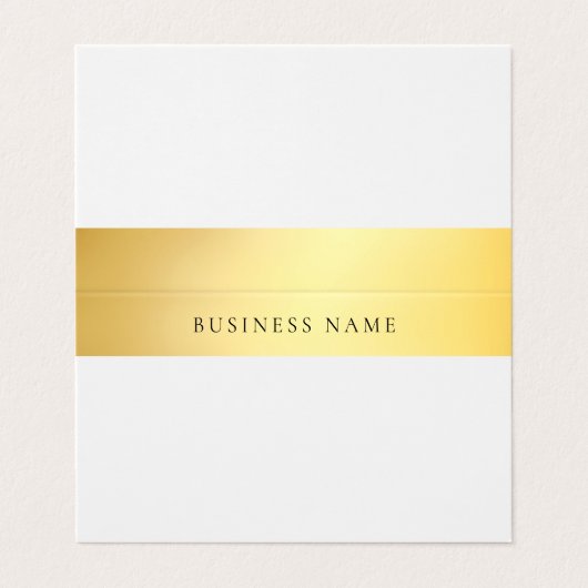 Modern Elegant Goud Wit Eenvoudige Gevouwen Sjablo Visitekaartje (Buitenkant ongevouwen)