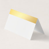 Modern Elegant Goud Wit Eenvoudige Gevouwen Sjablo Visitekaartje (Achterkant)