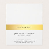 Modern Elegant Goud Wit Eenvoudige Gevouwen Sjablo Visitekaartje (Binnenkant ongevouwen)