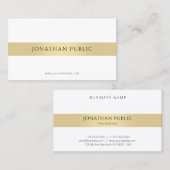 Modern Elegant Goud Wit Eenvoudige Professionele T Visitekaartje (Voorkant / Achterkant)