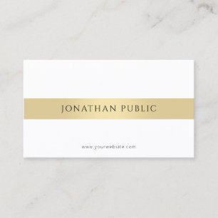 Modern Elegant Goud Wit Eenvoudige Professionele T Visitekaartje