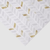 Modern Elegant Goud Wit Grijs Geschilderd Chevron Tissuepapier (Detail)