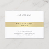 Modern Elegant Goud Wit Sjabloon Minimalist Visitekaartje (Achterkant)