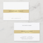 Modern Elegant Goud Wit Sjabloon Minimalist Visitekaartje (Voorkant / Achterkant)