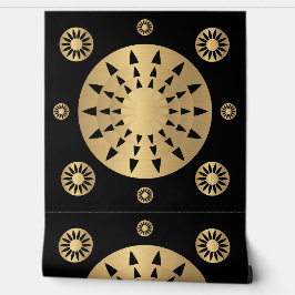 Modern Elegant Goud Zwart Patroon Behang