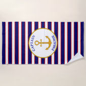 Modern elegant gouden anker strandlaken (Voorkant)