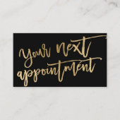 Modern elegant gouden folie script typografie zwar afsprakenkaartje (Voorkant)