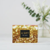 Modern Elegant Gouden Glitter Cadeaubon Kortingskaartje (Staand voorkant)