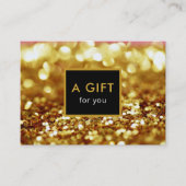 Modern Elegant Gouden Glitter Cadeaubon Kortingskaartje (Voorkant)