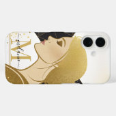 Modern Elegant Gouden Glitter Zwart Monogram Case-Mate iPhone Case (Achterkant (horizontaal))