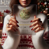 Modern Elegant Gouden Kerst Doodle Ornament Acryl Uitnodigingen