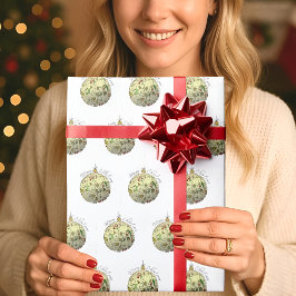 Modern Elegant Gouden Kerst Doodle Ornament Cadeaupapier