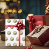 Modern Elegant Gouden Kerst Doodle Ornament Cadeaupapier