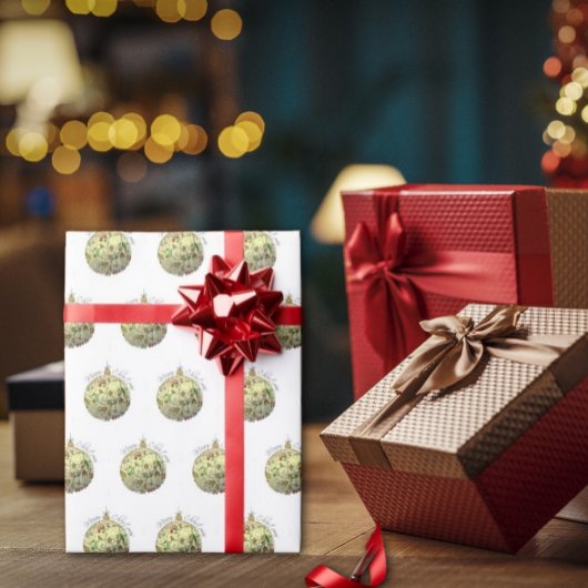 Modern Elegant Gouden Kerst Doodle Ornament Cadeaupapier