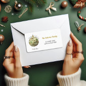 Modern Elegant Gouden Kerst Doodle Ornament Etiket