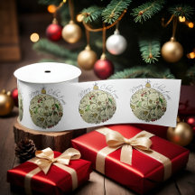 Modern Elegant Gouden Kerst Doodle Ornament
