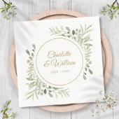 Modern Elegant Gouden Script groen Servet