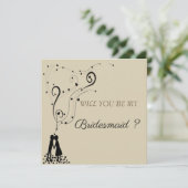 modern elegant gouden Will You Be My Bridesmaid Kaart (Staand voorkant)