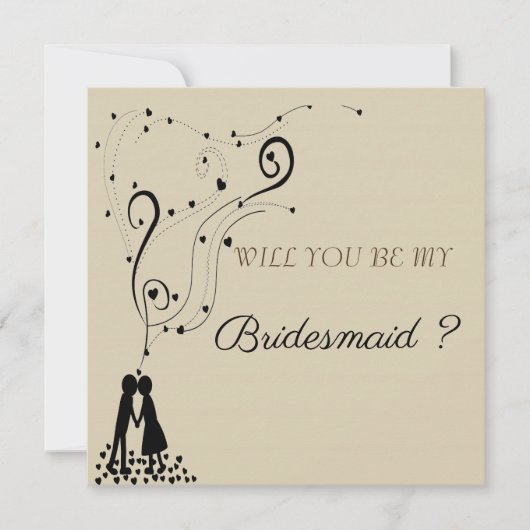 modern elegant gouden Will You Be My Bridesmaid Kaart (Voorkant)