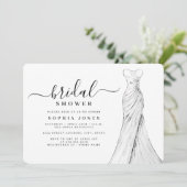 Modern Elegant Gown Vrijgezellenfeest Kaart (Staand voorkant)