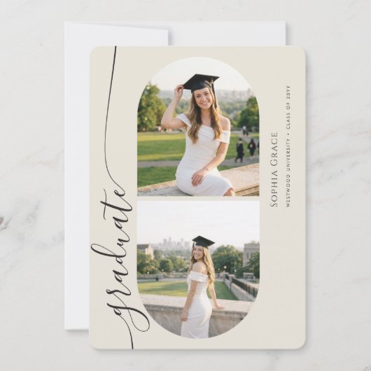 Modern Elegant Grad Arch Photo Collage Graduation Kaart (Voorkant)