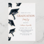 Modern Elegant Graduation Party Folie Uitnodiging (Voorkant)