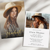 Modern Elegant Graduation Party Foto Folie Uitnodiging